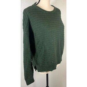 Vtg Y2k Jack Wills Cable Knit Sweatshirt Sweater S Scoop Neck Olive Green Wool
